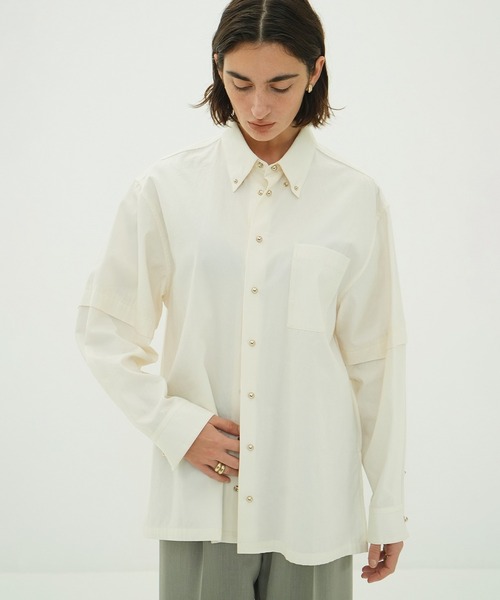 CLANE(クラネ)の「JEWELRY OVER SHIRTS(シャツ/ブラウス・レディース・ブラック/ホワイト・2/1)」の10枚目の写真