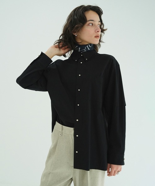 CLANE(クラネ)の「JEWELRY OVER SHIRTS(シャツ/ブラウス・レディース・ブラック/ホワイト・2/1)」の3枚目の写真