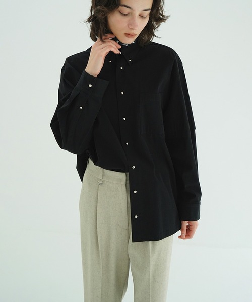 CLANE(クラネ)の「JEWELRY OVER SHIRTS(シャツ/ブラウス・レディース・ブラック/ホワイト・2/1)」の5枚目の写真