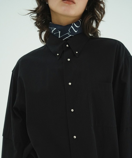 CLANE(クラネ)の「JEWELRY OVER SHIRTS(シャツ/ブラウス・レディース・ブラック/ホワイト・2/1)」の9枚目の写真