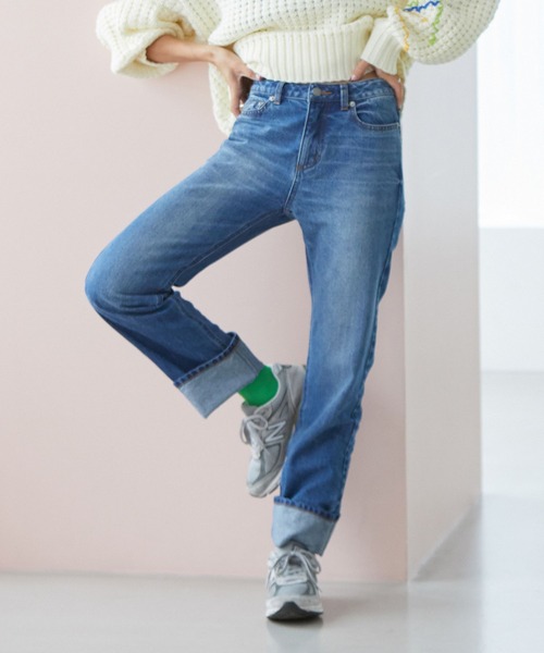 BAYFLOW（ベイフロー）の「【知久友里恵さんコラボ】スリムストレートデニム（デニムパンツ・レディース・ブルー・SMALL/MEDIUM）」の8枚目の写真