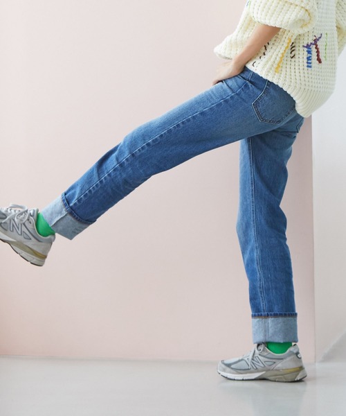 BAYFLOW（ベイフロー）の「【知久友里恵さんコラボ】スリムストレートデニム（デニムパンツ・レディース・ブルー・SMALL/MEDIUM）」の9枚目の写真