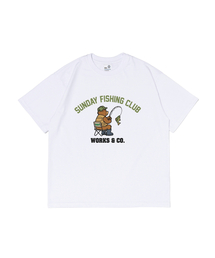 WORKS & CO.（ワークス アンド コー）の「フィシングクラブアンドベアーズ 半袖Tシャツ (ホワイト)（Tシャツ/カットソー）」