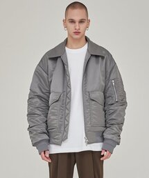 INTERSECTION（インターセッション）の「オーバーサイズダブルポケットMA-1ジャンパー[グレー]（MA-1）」