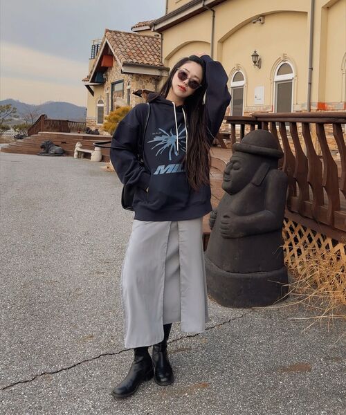 THE MILE(ザマイル)の「ファイヤークラッカー スウェット フード GREY(パーカー・メンズ・その他・S/M/L/XL)」の4枚目の写真