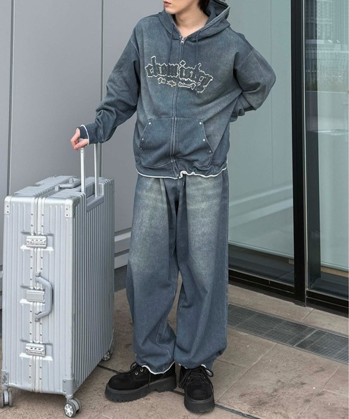 sedacle(セダクル)の「【26SS】デニムプリント加工ジップパーカー(パーカー・メンズ・インディゴブルー・MEDIUM/LARGE/SMALL)」の16枚目の写真