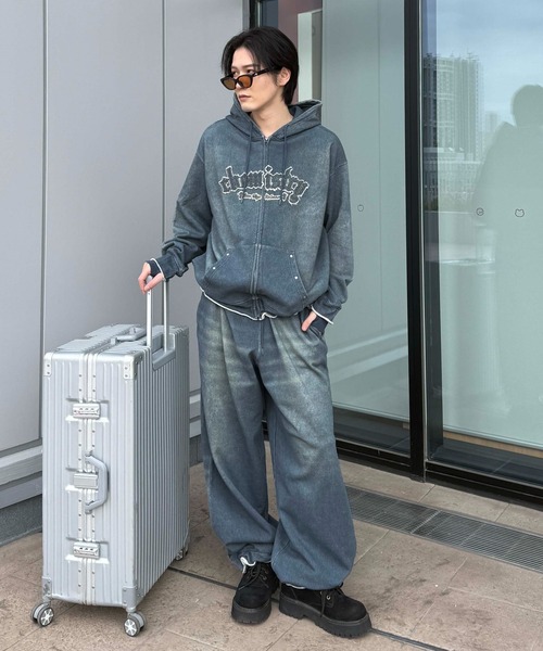 sedacle(セダクル)の「【26SS】デニムプリント加工ジップパーカー(パーカー・メンズ・インディゴブルー・MEDIUM/LARGE/SMALL)」の17枚目の写真