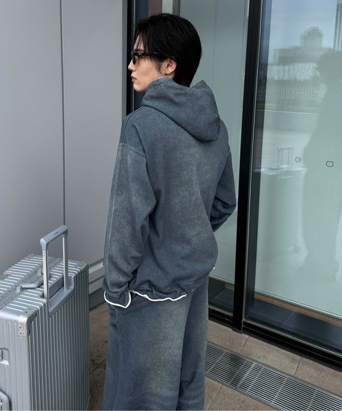 sedacle(セダクル)の「【26SS】デニムプリント加工ジップパーカー(パーカー・メンズ・インディゴブルー・MEDIUM/LARGE/SMALL)」の12枚目の写真