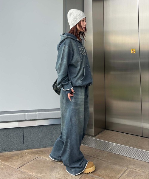sedacle(セダクル)の「【26SS】デニムプリント加工ジップパーカー(パーカー・メンズ・インディゴブルー・MEDIUM/LARGE/SMALL)」の9枚目の写真