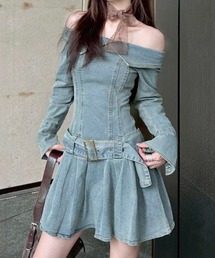 UP START（アップスタート）の「【LAMPOON】デニムフレアワンピース（ワンピース）」