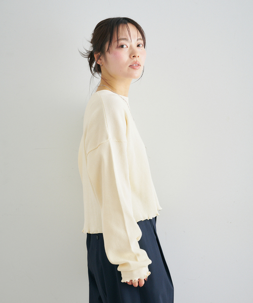 U by SPICK&SPAN（ユーバイスピックアンドスパン）の「ワッフルプルオーバー（Tシャツ/カットソー・レディース・ピンク/イエロー・FREE）」の2枚目の写真