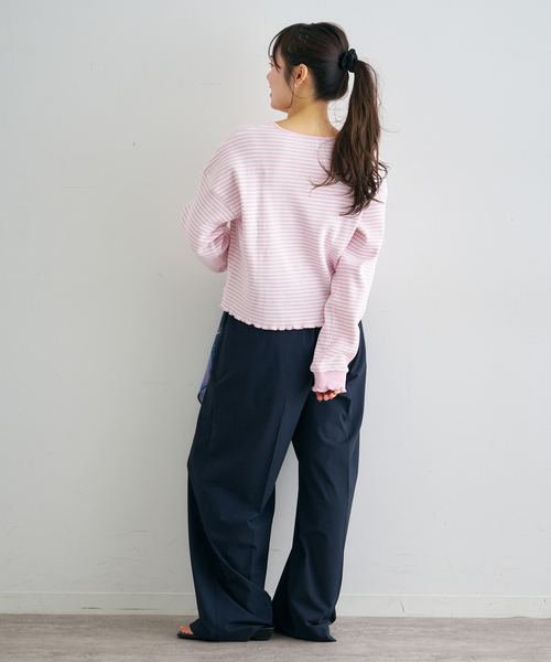 U by SPICK&SPAN(ユーバイスピックアンドスパン)の「ワッフルプルオーバー(Tシャツ/カットソー・レディース・ピンク/イエロー/ブルー・FREE)」の15枚目の写真
