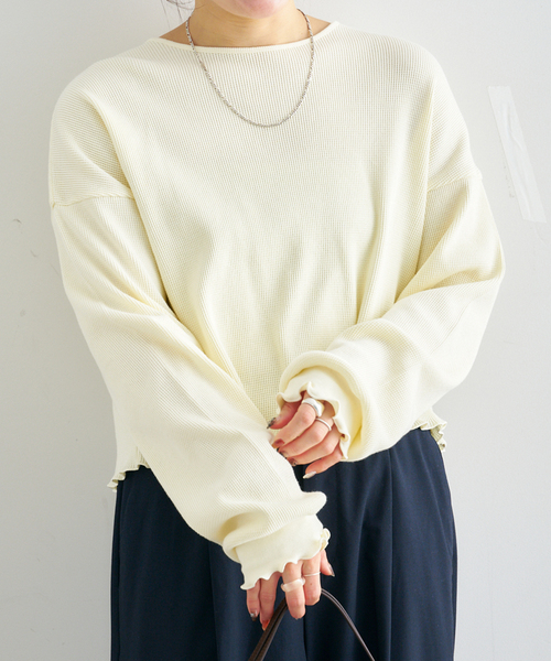 U by SPICK&SPAN(ユーバイスピックアンドスパン)の「ワッフルプルオーバー(Tシャツ/カットソー・レディース・ピンク/イエロー/ブルー・FREE)」の22枚目の写真