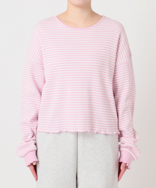 U by SPICK&SPAN(ユーバイスピックアンドスパン)の「ワッフルプルオーバー(Tシャツ/カットソー・レディース・ピンク/イエロー/ブルー・FREE)」の11枚目の写真