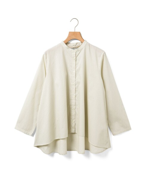MidiUmi(ミディウミ)の「MidiUmi ドットシャツ(シャツ/ブラウス・レディース・アイボリー/ブラック系その他3/ネイビー・FREE)」の1枚目の写真