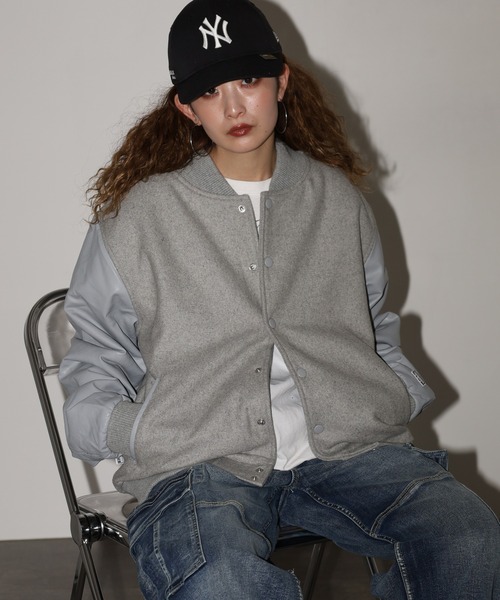PRO CLUB (プロクラブ)の「PRO CLUB バーシティジャケット(スタジャン・メンズ・シルバー/ブラック・XL/L/M/3XL/2XL/S)」の5枚目の写真