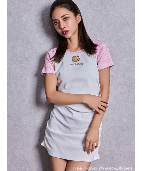 GYDA（ジェイダ）の「GYDA×ハローキティ レオパードワンピース（ワンピース・レディース・ベージュ/チャコールグレー/ピンク・FREE）」の3枚目の写真