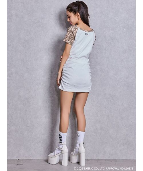 GYDA（ジェイダ）の「GYDA×ハローキティ レオパードワンピース（ワンピース・レディース・ベージュ/チャコールグレー/ピンク・FREE）」の9枚目の写真