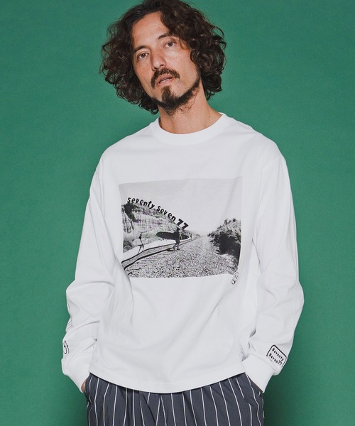 seventy seven（セブンティセブン）の「mlt5542-middle onz L-S high-end t-shirts (77surfphoto) ロングスリーブTシャツ(7726S220)（Tシャツ/カットソー・メンズ・ホワイト/ライトブルー/アッシュ・XL/L/M/S）」の5枚目の写真