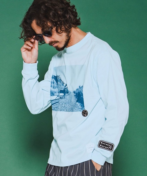 seventy seven（セブンティセブン）の「mlt5542-middle onz L-S high-end t-shirts (77surfphoto) ロングスリーブTシャツ(7726S220)（Tシャツ/カットソー・メンズ・ホワイト/ライトブルー/アッシュ・XL/L/M/S）」の11枚目の写真