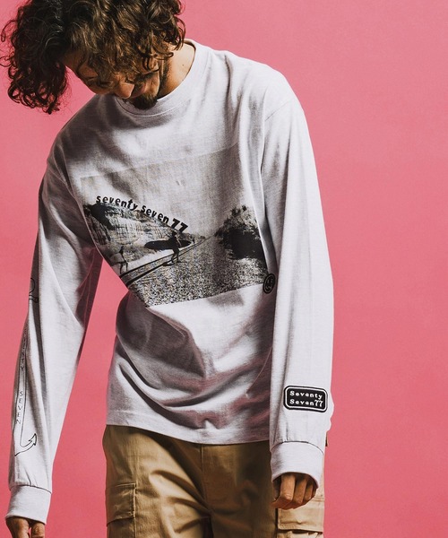 seventy seven（セブンティセブン）の「mlt5542-middle onz L-S high-end t-shirts (77surfphoto) ロングスリーブTシャツ(7726S220)（Tシャツ/カットソー・メンズ・ホワイト/ライトブルー/アッシュ・XL/L/M/S）」の15枚目の写真