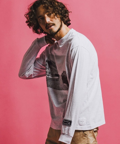 seventy seven（セブンティセブン）の「mlt5542-middle onz L-S high-end t-shirts (77surfphoto) ロングスリーブTシャツ(7726S220)（Tシャツ/カットソー・メンズ・ホワイト/ライトブルー/アッシュ・XL/L/M/S）」の16枚目の写真