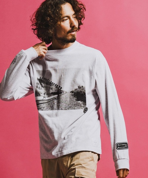 seventy seven（セブンティセブン）の「mlt5542-middle onz L-S high-end t-shirts (77surfphoto) ロングスリーブTシャツ(7726S220)（Tシャツ/カットソー・メンズ・ホワイト/ライトブルー/アッシュ・XL/L/M/S）」の17枚目の写真