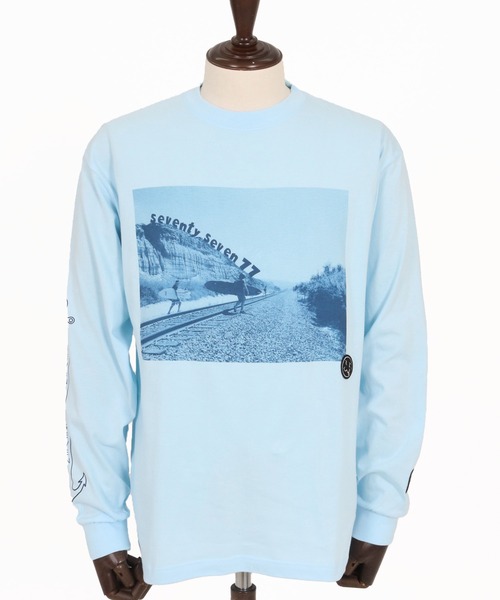 seventy seven（セブンティセブン）の「mlt5542-middle onz L-S high-end t-shirts (77surfphoto) ロングスリーブTシャツ(7726S220)（Tシャツ/カットソー・メンズ・ホワイト/ライトブルー/アッシュ・XL/L/M/S）」の20枚目の写真