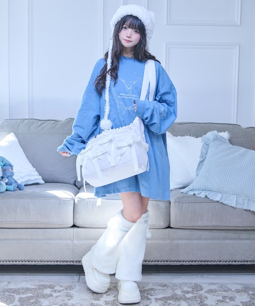 Whinny（ホワイニー）の「Whinny/【2026春新作♪】リボンプリンセスの脱ニートバッグ（ショルダーバッグ・レディース・ホワイト/ブラック・FREE）」の4枚目の写真