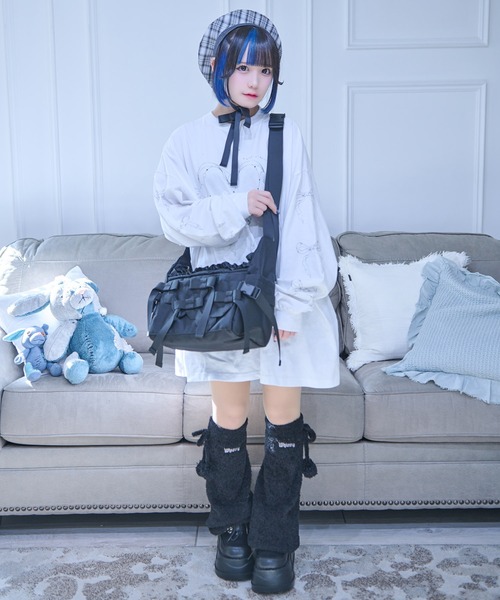 Whinny（ホワイニー）の「Whinny/【2026春新作♪】リボンプリンセスの脱ニートバッグ（ショルダーバッグ・レディース・ホワイト/ブラック・FREE）」の7枚目の写真