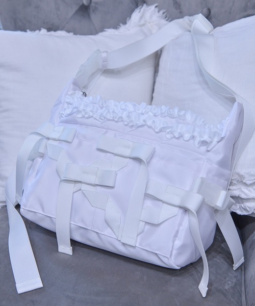 Whinny（ホワイニー）の「Whinny/【2026春新作♪】リボンプリンセスの脱ニートバッグ（ショルダーバッグ・レディース・ホワイト/ブラック・FREE）」の5枚目の写真