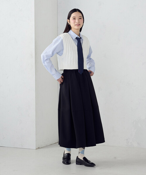 COMME CA ISM（コムサイズム）の「ボックスシルエット クロップドシャツ（シャツ/ブラウス・レディース・オフホワイト/サックスブルー・SMALL/X-LARGE/LARGE/MEDIUM）」の14枚目の写真