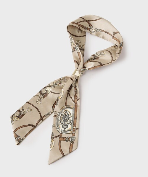 OPAQUE.CLIP（オペークドットクリップ）の「【スカーフリング付き】柄アソートスカーフ（バンダナ/スカーフ・レディース・ベージュ系2/グリーン系2/ブラック/アイボリー・00）」の3枚目の写真