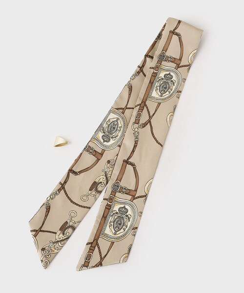 OPAQUE.CLIP（オペークドットクリップ）の「【スカーフリング付き】柄アソートスカーフ（バンダナ/スカーフ・レディース・ベージュ系2/グリーン系2/ブラック/アイボリー・00）」の6枚目の写真