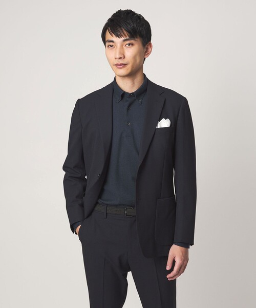 green label relaxing（グリーンレーベルリラクシング）の「メランジ カノコ ニュー ボタンダウン 長袖 ポロシャツ（ポロシャツ・メンズ・ネイビー/ダークグレー・M/L/XL/S）」の13枚目の写真