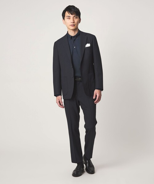 green label relaxing（グリーンレーベルリラクシング）の「メランジ カノコ ニュー ボタンダウン 長袖 ポロシャツ（ポロシャツ・メンズ・ネイビー/ダークグレー・M/L/XL/S）」の14枚目の写真