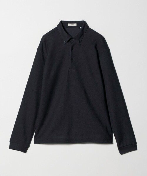 green label relaxing（グリーンレーベルリラクシング）の「メランジ カノコ ニュー ボタンダウン 長袖 ポロシャツ（ポロシャツ・メンズ・ネイビー/ダークグレー・M/L/XL/S）」の7枚目の写真