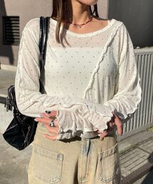 CIAOPANIC | （無地/星柄）メローデザインシアートップス(Tシャツ/カットソー)