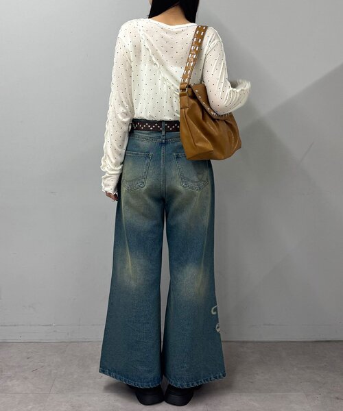 CIAOPANIC（チャオパニック）の「（無地/星柄）メローデザインシアートップス（Tシャツ/カットソー・レディース・ネイビー/グレー/オフホワイト/イエロー/イエロー系その他/グレー系その他・ONE SIZE）」の21枚目の写真