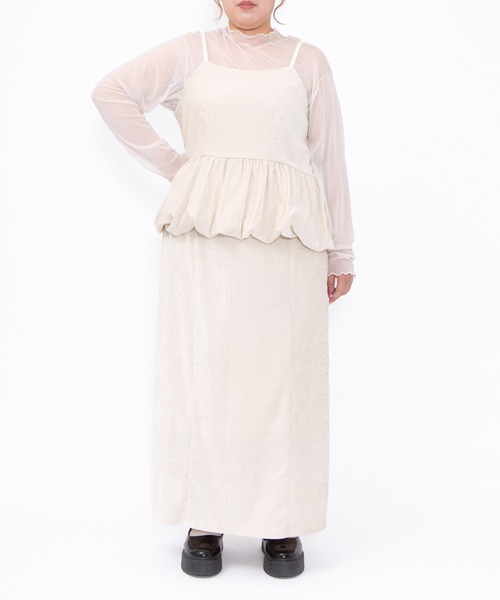 PUNYUS(プニュズ)の「ベロアバルーンキャミチュニック(チュニック・レディース・ブラック/オフホワイト/グレー・1/2/3/4/5)」の6枚目の写真