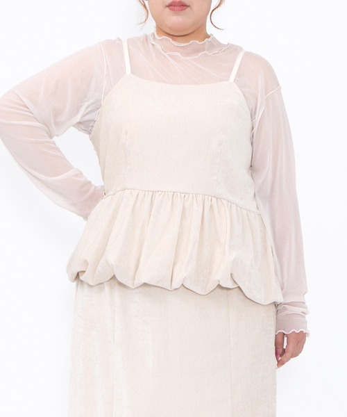 PUNYUS(プニュズ)の「ベロアバルーンキャミチュニック(チュニック・レディース・ブラック/オフホワイト/グレー・1/2/3/4/5)」の7枚目の写真