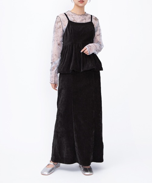 PUNYUS(プニュズ)の「ベロアバルーンキャミチュニック(チュニック・レディース・ブラック/オフホワイト/グレー・1/2/3/4/5)」の18枚目の写真