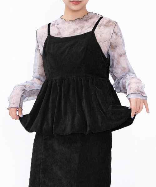 PUNYUS(プニュズ)の「ベロアバルーンキャミチュニック(チュニック・レディース・ブラック/オフホワイト/グレー・1/2/3/4/5)」の17枚目の写真