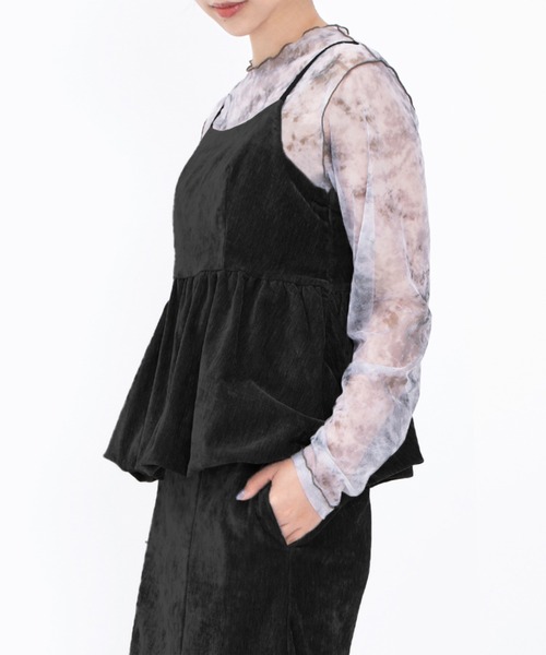 PUNYUS(プニュズ)の「ベロアバルーンキャミチュニック(チュニック・レディース・ブラック/オフホワイト/グレー・1/2/3/4/5)」の20枚目の写真