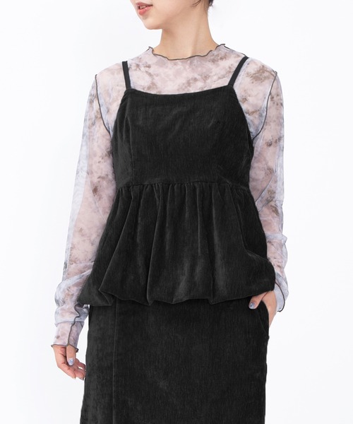 PUNYUS(プニュズ)の「ベロアバルーンキャミチュニック(チュニック・レディース・ブラック/オフホワイト/グレー・1/2/3/4/5)」の16枚目の写真