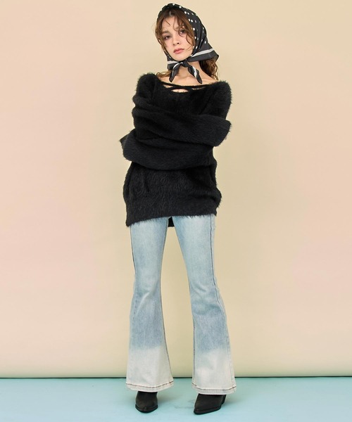 ANAP（アナップ）の「2wayクロス シャギー ニット（ニット/セーター・レディース・アイボリー/ブラック/ライトピンク・F）」の10枚目の写真