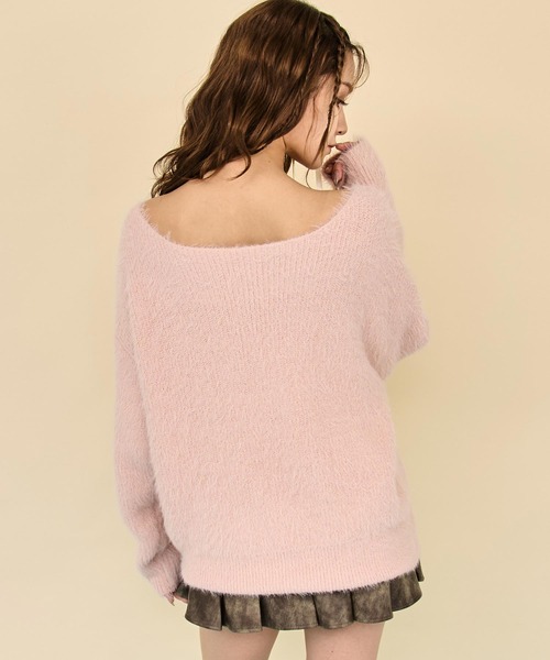 ANAP（アナップ）の「2wayクロス シャギー ニット（ニット/セーター・レディース・アイボリー/ブラック/ライトピンク・F）」の12枚目の写真