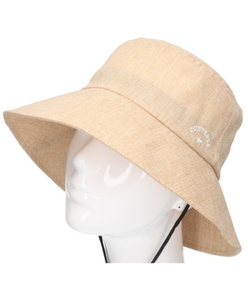 CONVERSE（コンバース）の「CONVERSE/コンバース　CNW STRAW LIKE HAT（ハット・レディース・ベージュ/ブラック・57cm）」の7枚目の写真