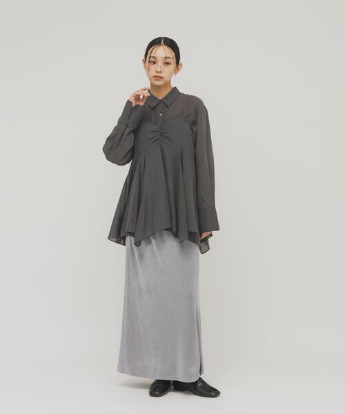 KBF（ケイビーエフ）の「シャイニーイージースカート（スカート・レディース・グレー/ブラウン/ブラック・ONE）」の7枚目の写真