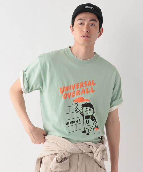 UNIVERSAL OVERALL(ユニバーサルオーバーオール)の「UNIVERSAL OVERALL/Windy Jr. Tシャツ/一部店舗限定/635125(Tシャツ/カットソー・メンズ・その他/ホワイト/ミント・LARGE/X-LARGE/MEDIUM)」の3枚目の写真